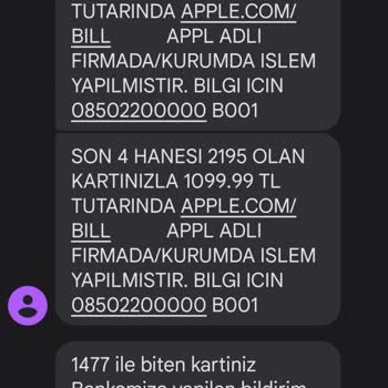 Apple Kart Bilgilerim Benden Habersiz Alınmış Ve Kartım Sıfırlanmış