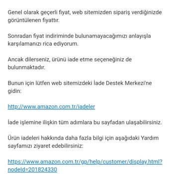 Amazon İndirime Soktuğu Ürünün Fiyat Farkı İadesini Yapmıyor.
