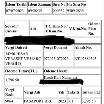 Nüfus ve Vatandaşlık İşleri Pasaport Zammı Öncesi Randevu Alıp Ücret Yatırmama Rağmen Ücret Talebi