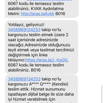 Aras Kargo'dan Teslim Almadığım Ürüne Yanlış Kişiye Teslimat