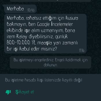 WhatsApp Yabancı Numaraların Mesajları