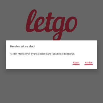Letgo Hesabım Askıya Alındı