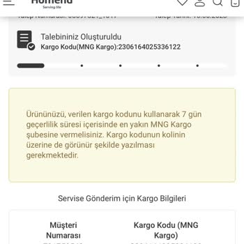 Homend Serviste Ürün Kaybolması