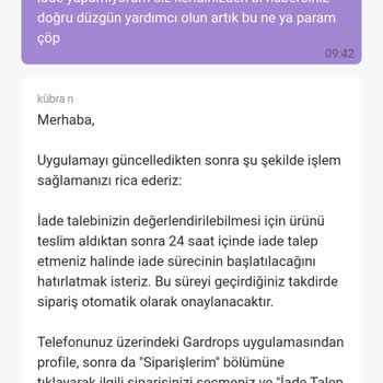 Gardrops Kargo Da Gözüken Kusurlu Ürün İadesi Yapamıyorum