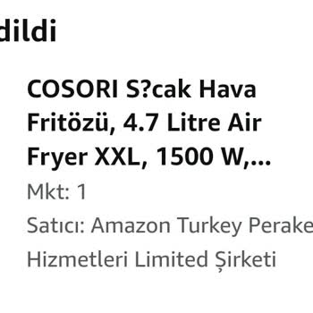 Cosori 'nin Amazon Siparişinden Sonra 600 Lira İndirime Girmesi