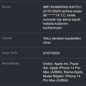 BTK (Bilgi Teknolojileri ve İletişim Kurumu) Yd Cihazı Kayıt