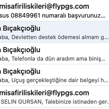 Pegasus Müşteri Hizmetleri Dönüş Yapmıyor (8849961 Numaralı Başvuru)