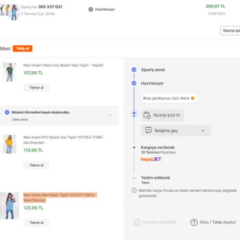 Mavi Hepsiburada.com Mavi Den Aldığım Ürünler Gelmedi.