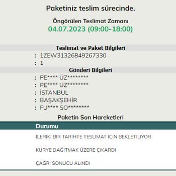 UPS Türkiye Kargomu Teslim Etmiyor