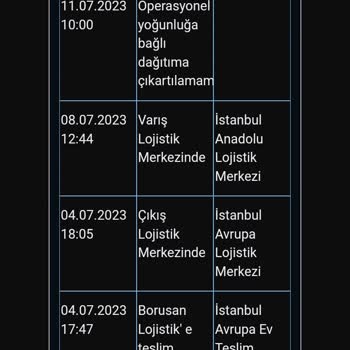 Borusan Lojistik Ürünümü 8 Gündür Getirmiyor