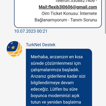 TurkNet İnternet Hizmetinde Yaşanan Sorun