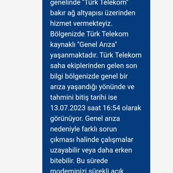 TurkNet İnternet Hizmetinde Yaşanan Sorun