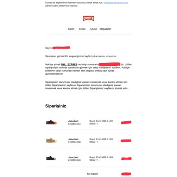 Camper Ayakkabı Siparişiyle İlgili Yanıtsızlık Ve Gecikme