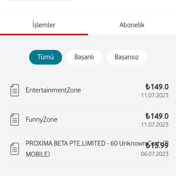 Vodafone Bilgim Dışında Abone Olunmuş