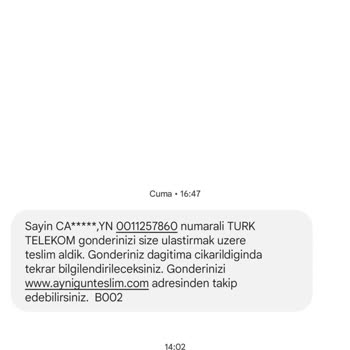 Türk Telekom Kurye Kargomu Getirmedi