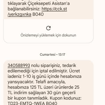 Çiçeksepeti.com Satın Aldığım Ürünü Göndermedi