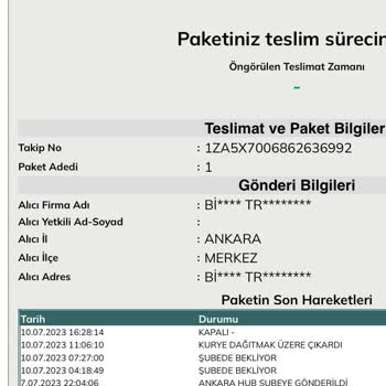 UPS Türkiye Adreste Alıcıya Ulaşılamadı Bahanesi