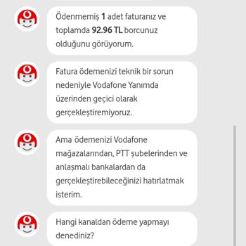 Vodafone Net Fatura Ödeyememe Sorunu