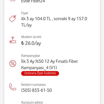 Vodafone Net Ev İnternetini Başvuru Fiyatından Bağlamıyorlar