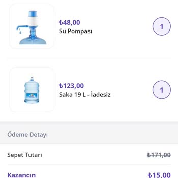 Getir Den Saka Su Satın Aldım Ama Başkasına Teslim Edildi