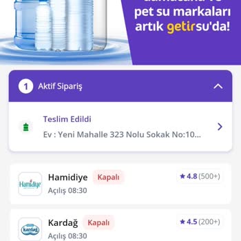 Getir Den Saka Su Satın Aldım Ama Başkasına Teslim Edildi