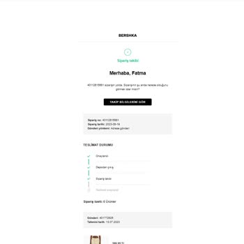 Bershka Habersiz Sipariş İptal Etme Ve Ulaşamama Problemi