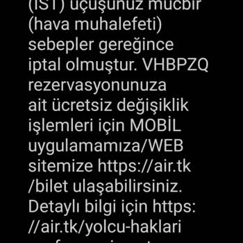 THY Uçumu İptal Edip Bilet Değişimi İçin Ücret Talep Etti.