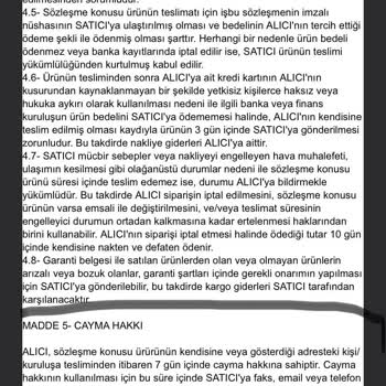 Meysadesign İnternet Alışverişinde İade Olup Yardımcı Olmaması!
