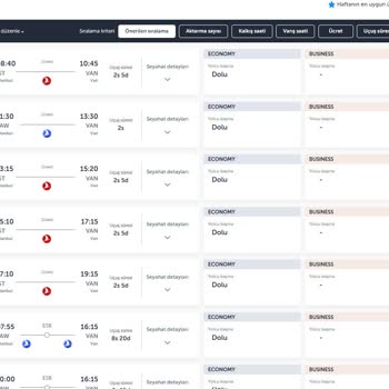 THY İstanbul-Van, Van-İstanbul Güzergahında Bilet Bulunamıyor!
