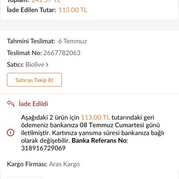 Aras Kargo Ürünler Dağıtıma Çıkmadan İadeye Gönderiliyor