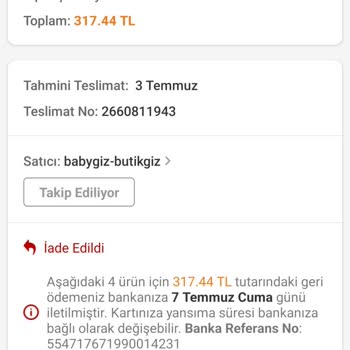 Trendyol'da Sipariş İadesi
