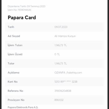 HIQ Nutrition TAKE_HİQ Siparişim Onaylanmadı