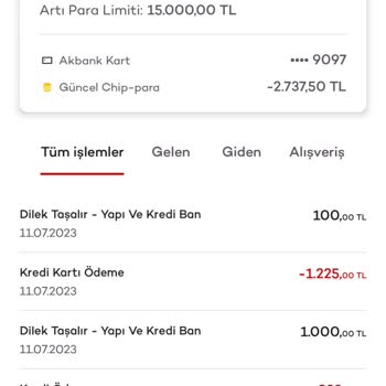 Akbank Chip Para Geri Alımı