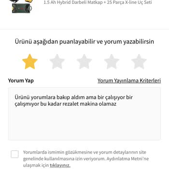 Trendyol Warrior Matkap Çalışmıyor