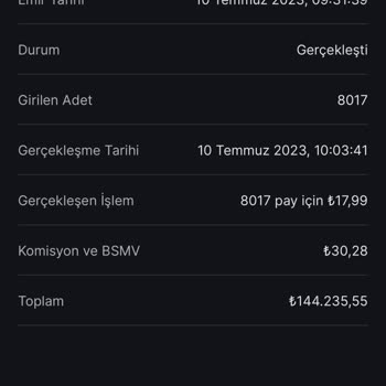 Midas Piyasa Emrinin Yanlış Uygulanması