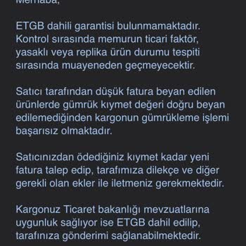 Sinotrans Makzume Lojistik Kargo Firmasının Satıcıyı Uyarmaması Nedeniyle Gümrükte Takılan Ürünüm