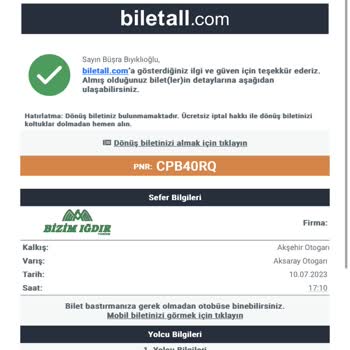 Bizim Iğdır Turizm Firma Tarafından İptal Edilmeyen Bilet Ve Taksiden Kaynaklanan Mağduriyet