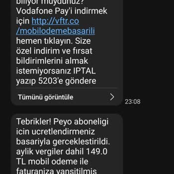 Vodafone İznim Olmadan Kesilen Ücret