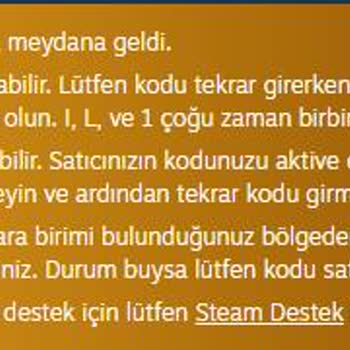 Tosla’dan Steam Cüzdan Kodu Aldım Çalışmıyor