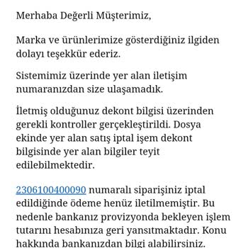 LC Waikiki Paramı İade Etmiyor