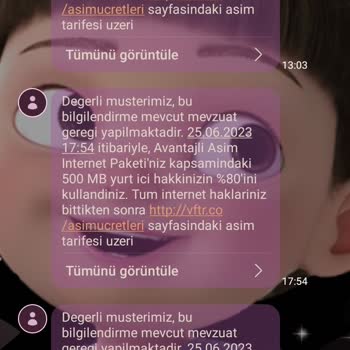 Vodafone Aşım Ücretlendirme Ve Bilgilendirme Yanlışlığı