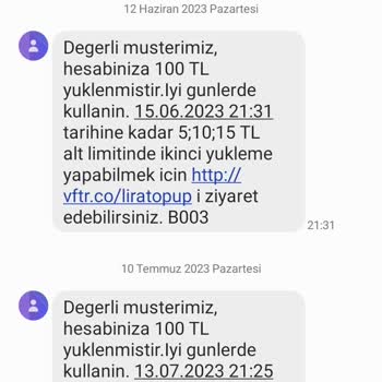 Vodafone Lira Yüklememe Rağmen Hediye Çarkı Çevrilmiyor