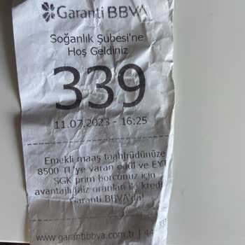 Garanti BBVA Garanti Soğanlık Şubesi 45 Dakika Bekleme Banka Prensipleri