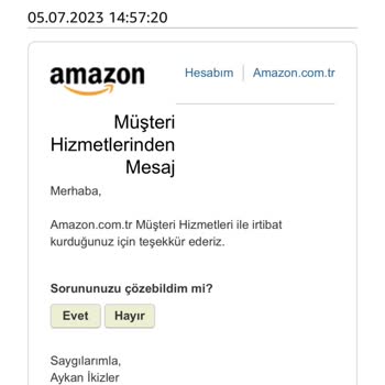 Amazon Alışveriş Ödeme Mağduriyeti Hk.