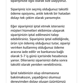 Amazon Alışveriş Ödeme Mağduriyeti Hk.