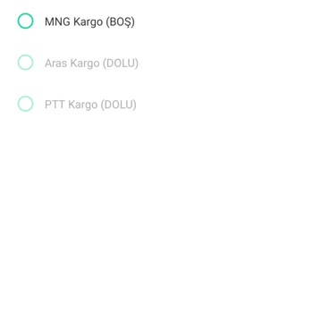 Dolap Uygulamasında Kargo Kotası