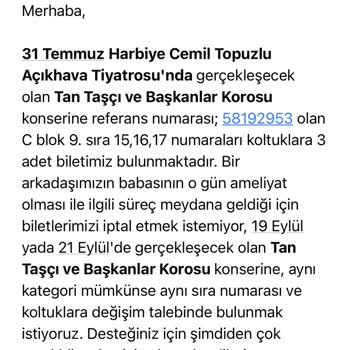 Passo Bilet Değişikliği Talebi