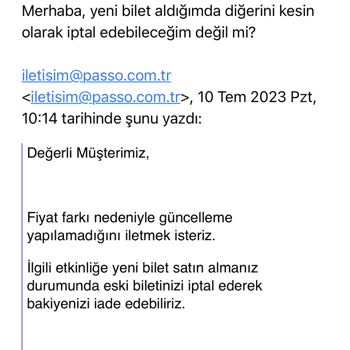 Passo Bilet Değişikliği Talebi
