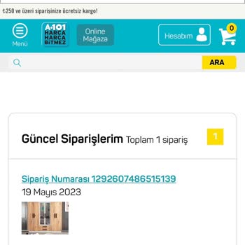 A101 101 İnternet Sitesinden Verdiğim Siparişim Gelmedi