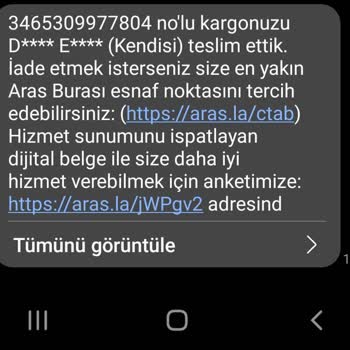 Aras Kargo Bana Teslim Edilmeyen Kargomun Bana Teslim Edilmiş Gibi Görünmesi